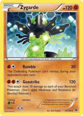 Zygarde (53) card from XY - Fates Collide