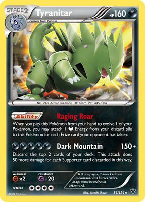 Tyranitar card from XY - Fates Collide
