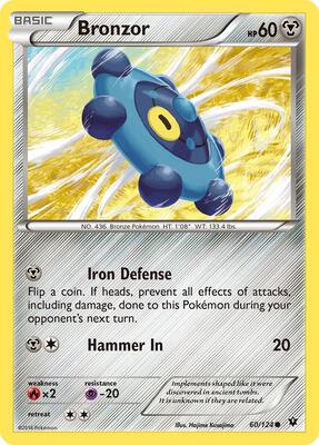 Bronzor card from XY - Fates Collide