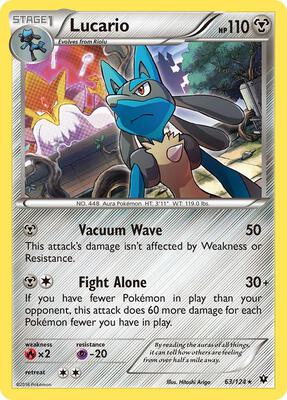 Lucario (63) card from XY - Fates Collide