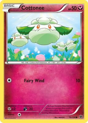 Cottonee card from XY - Fates Collide