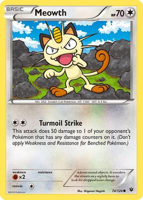 Meowth card from XY - Fates Collide
