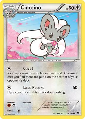 Cinccino (88) card from XY - Fates Collide