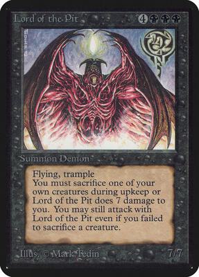 Lord of the Pit card from Alpha Edition