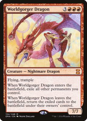 Worldgorger Dragon card from Eternal Masters