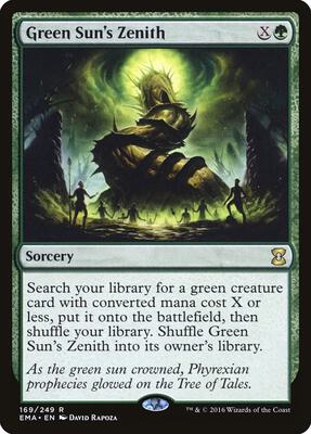 Green Sun's Zenith card from Eternal Masters