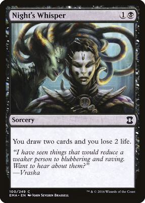 Night's Whisper card from Eternal Masters