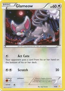 Glameow (1) card from XY Trainer Kit: Pikachu Libre & Suicune