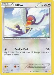 Taillow card from XY Trainer Kit: Pikachu Libre & Suicune