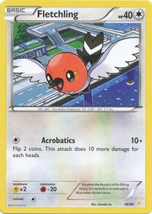 Fletchling card from XY Trainer Kit: Pikachu Libre & Suicune