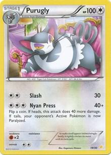 Purugly (19) card from XY Trainer Kit: Pikachu Libre & Suicune
