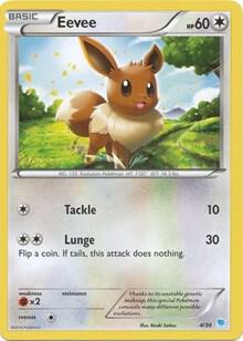 Eevee card from XY Trainer Kit: Pikachu Libre & Suicune