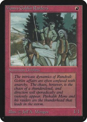Mons's Goblin Raiders card from Alpha Edition