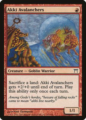Akki Avalanchers card from Champions of Kamigawa