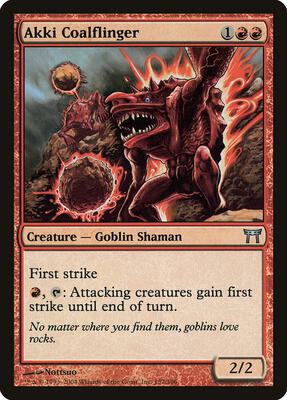 Akki Coalflinger card from Champions of Kamigawa