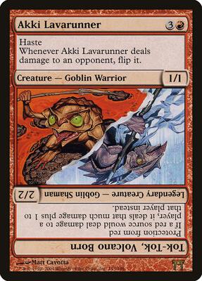 Akki Lavarunner // Tok-Tok, Volcano Born card from Champions of Kamigawa