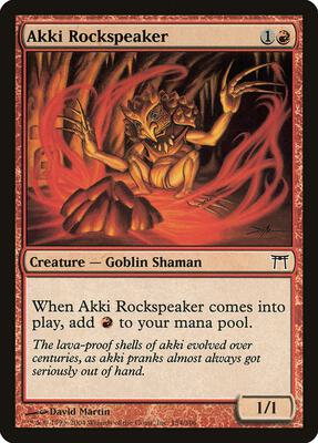 Akki Rockspeaker card from Champions of Kamigawa