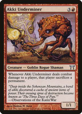 Akki Underminer card from Champions of Kamigawa