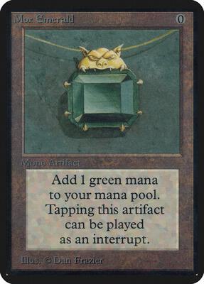 Mox Emerald card from Alpha Edition