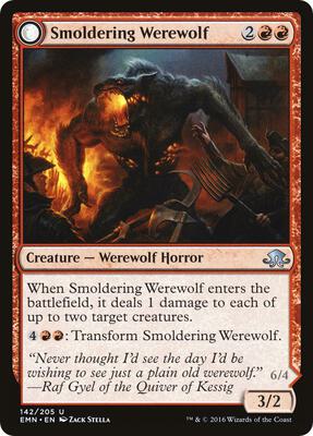 Smoldering Werewolf card from Eldritch Moon