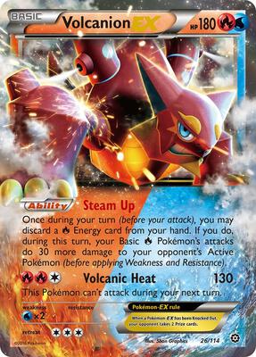 Volcanion EX card from XY - Steam Siege