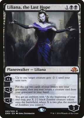 Liliana, the Last Hope card from Eldritch Moon
