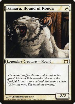 Isamaru, Hound of Konda card from Champions of Kamigawa