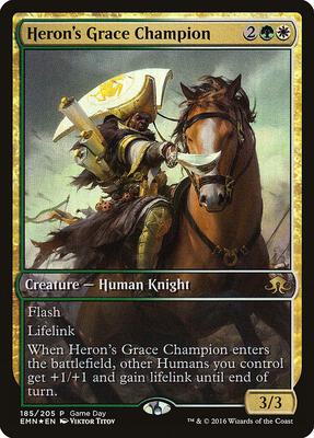 Heron's Grace Champion card from Game Day & Store Championship Promos
