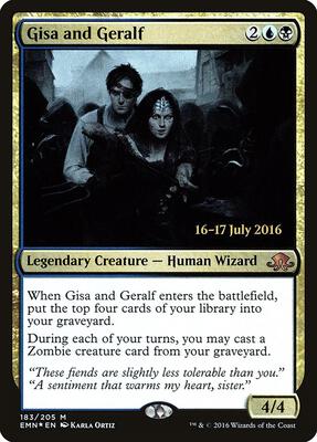 Gisa and Geralf card from Prerelease Cards