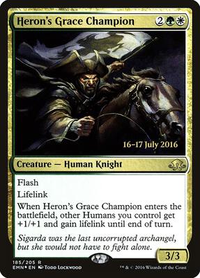 Heron's Grace Champion card from Prerelease Cards