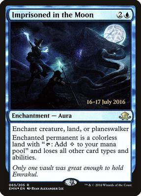 Imprisoned in the Moon card from Prerelease Cards