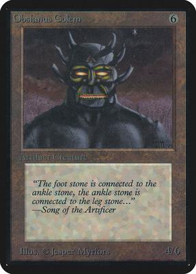 Obsianus Golem card from Alpha Edition
