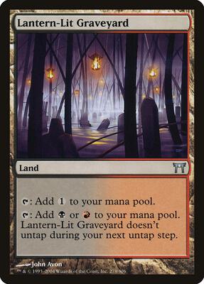Lantern-Lit Graveyard card from Champions of Kamigawa
