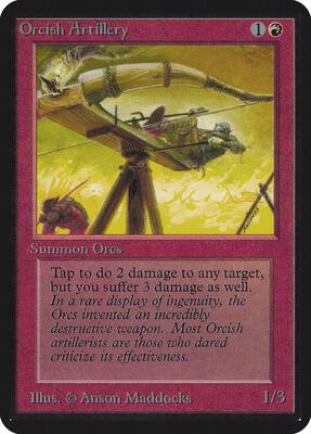 Orcish Artillery card from Alpha Edition