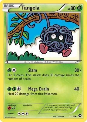 Tangela card from XY - Steam Siege