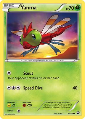 Yanma card from XY - Steam Siege