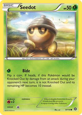 Seedot card from XY - Steam Siege