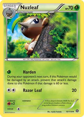 Nuzleaf card from XY - Steam Siege