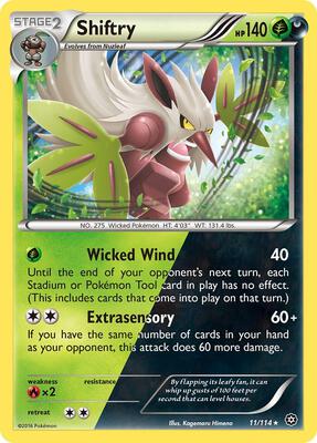 Shiftry card from XY - Steam Siege