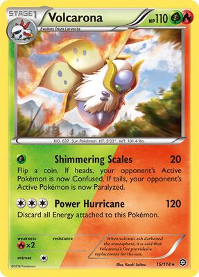 Volcarona card from XY - Steam Siege