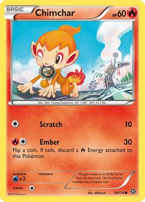 Chimchar card from XY - Steam Siege