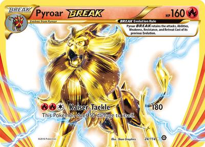 Pyroar BREAK card from XY - Steam Siege