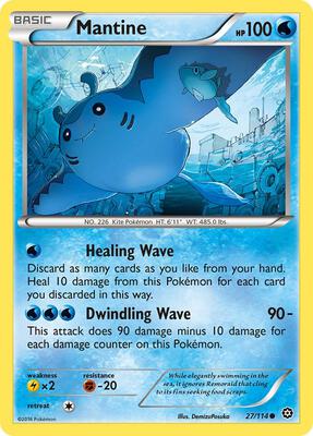 Mantine card from XY - Steam Siege