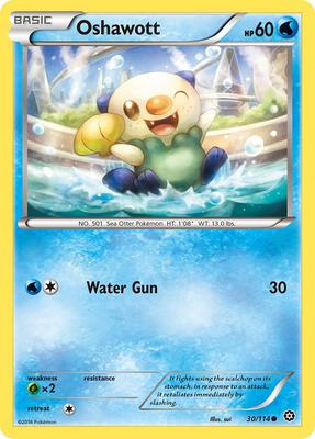 Oshawott card from XY - Steam Siege