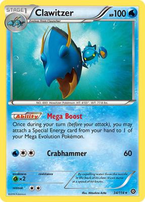 Clawitzer card from XY - Steam Siege