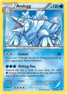 Avalugg card from XY - Steam Siege