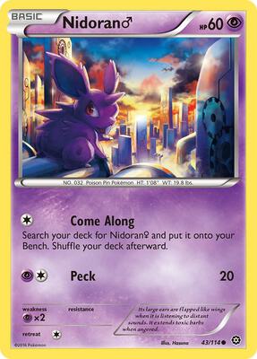 Nidoran M card from XY - Steam Siege