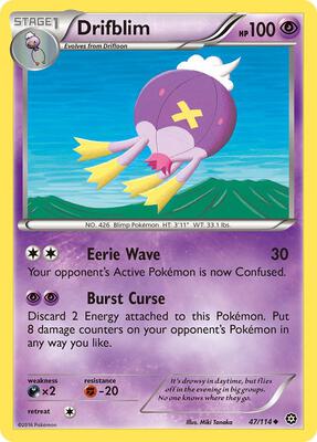 Drifblim card from XY - Steam Siege