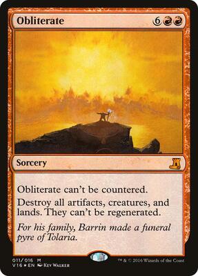 Obliterate card from From the Vault: Lore