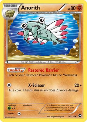 Anorith card from XY - Steam Siege
